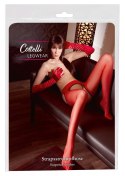 Rajstopy z otworami czerwone S/M Cottelli LEGWEAR