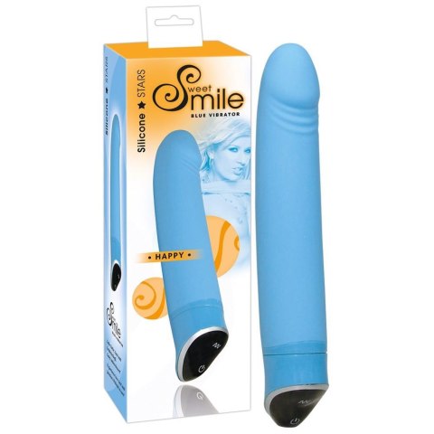 Silikonowy wibrator przyjemnie gładki niebieski 22 cm Sweet Smile Silikonowy wibrator przyjemnie gładki niebieski 22 cm Sweet Smile