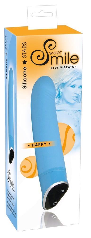 Silikonowy wibrator przyjemnie gładki niebieski 22 cm Sweet Smile Silikonowy wibrator przyjemnie gładki niebieski 22 cm Sweet Smile