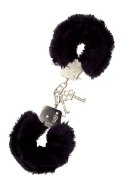 Kajdanki-METAL HANDCUFF WITH PLUSH BLACK Dream Toys