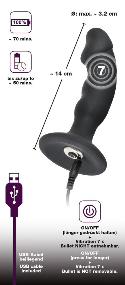 Plug/vibr-5934430000 BV Rechargeable Plug-Wibrator Black Velvets Plug/vibr-5934430000 BV Rechargeable Plug-Wibrator Black Velvets