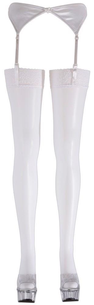 Pończochy białe do paska 3 /M Cottelli LEGWEAR Pończochy białe do paska 3 /M Cottelli LEGWEAR