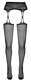 Pończochy czarne z pasem L/XL Cottelli LEGWEAR