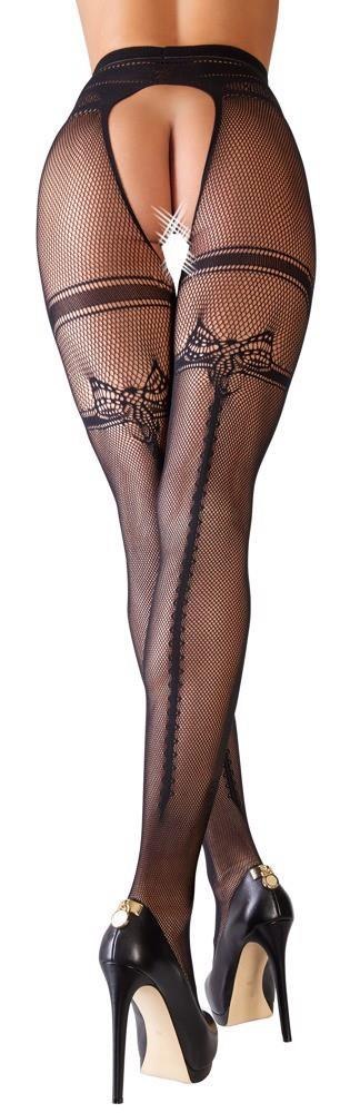 Rajstopy z otworem czarne L/XL Cottelli LEGWEAR Rajstopy z otworem czarne L/XL Cottelli LEGWEAR