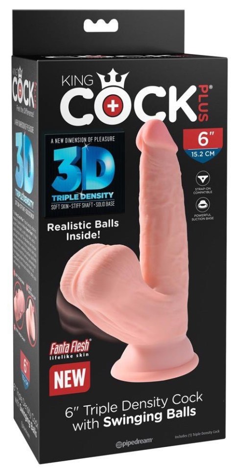 6in. TDC With Swinging Balls King Cock Plus 6in. TDC With Swinging Balls King Cock Plus