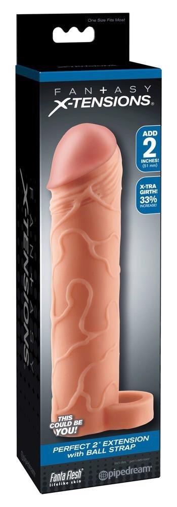 Nakładka na penisa FXTP 2" Ext w Ball Strap Light Fantasy X-TENSIONS Nakładka na penisa FXTP 2" Ext w Ball Strap Light Fantasy X-TENSIONS
