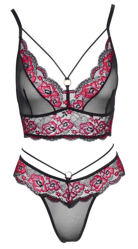 BIKINI KORONKOWE black/red L Cottelli LINGERIE BIKINI KORONKOWE black/red L Cottelli LINGERIE