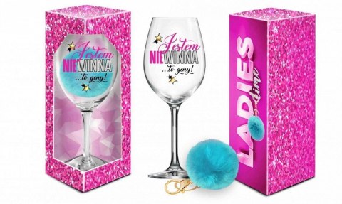 LADIES TIME - kieliszek do wina Signoria 700ml + pompon - Jestem niewinna BGtech LADIES TIME - kieliszek do wina Signoria 700ml + pompon - Jestem niewinna BGtech