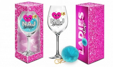 LADIES TIME - kieliszek do wina Signoria 700ml + pompon - Najfajniejsza BGtech LADIES TIME - kieliszek do wina Signoria 700ml + pompon - Najfajniejsza BGtech