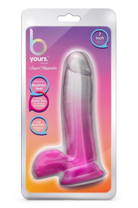 B YOURS SUGAR MAGNOLIA 7 INCH DILDO FUCHSIA Blush B YOURS SUGAR MAGNOLIA 7 INCH DILDO FUCHSIA Blush