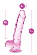 NATURALLY YOURS  6" CRYSTALLINE DILDO ROSE Blush