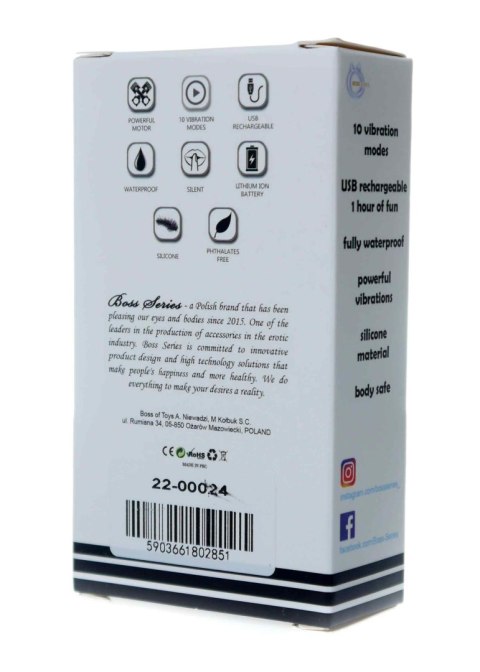 Dyskretny sex masażer mini wibrator 9cm 10trybów Boss Series Magic Dyskretny sex masażer mini wibrator 9cm 10trybów Boss Series Magic