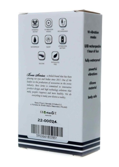 Dyskretny sex masażer mini wibrator 9cm 10trybów Boss Series Magic Dyskretny sex masażer mini wibrator 9cm 10trybów Boss Series Magic
