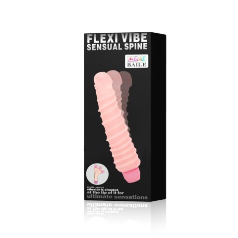 Wibrator zginany z kręgosłupem spiralny sex 19cm BAILE