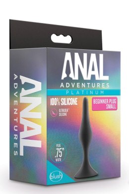 ANAL ADVENTURES PLATINUM SILICONE BEGINNER PLUG SMALL BLACK Blush