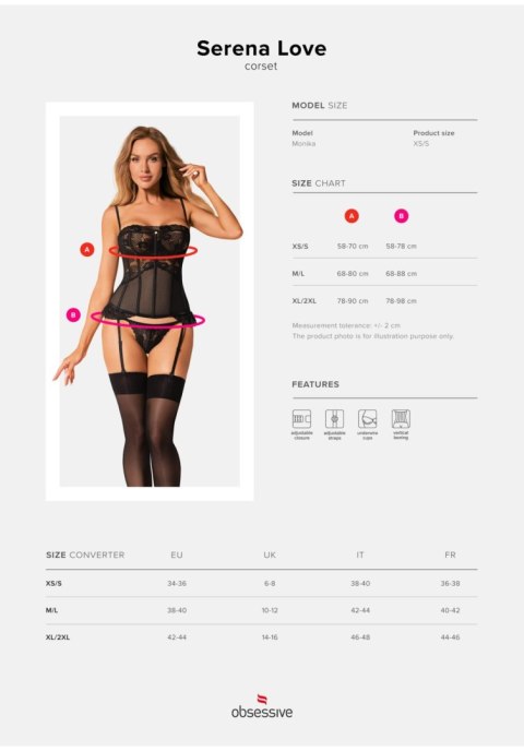 Bielizna-Serena Love gorset i stringi XS/S Bielizna-Serena Love gorset i stringi XS/S