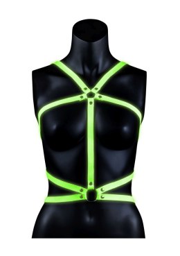 Body Harness - Glow in the Dark - Neon Green/Black - L/XL Ouch!