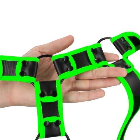 Body Harness - Glow in the Dark - Neon Green/Black - L/XL Ouch! Body Harness - Glow in the Dark - Neon Green/Black - L/XL Ouch!