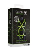 Full Body Harness - GitD - Neon Green/Black - L/XL Ouch!