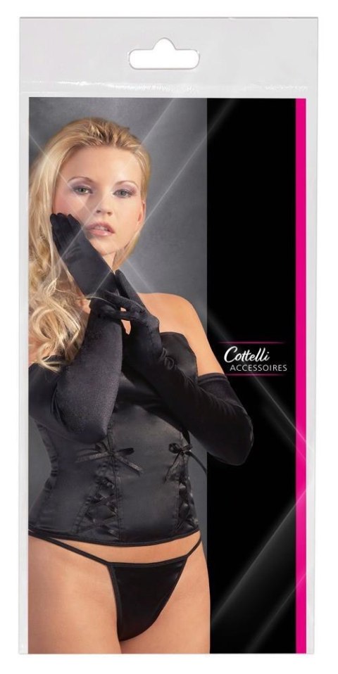 Rękawiczki damskie długie satynowe czarne Cottelli ACCESSOIRES Rękawiczki damskie długie satynowe czarne Cottelli ACCESSOIRES