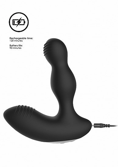 Remote Controlled E-Stim & Vibrating Prostate Massager - Black ElectroShock Remote Controlled E-Stim & Vibrating Prostate Massager - Black ElectroShock