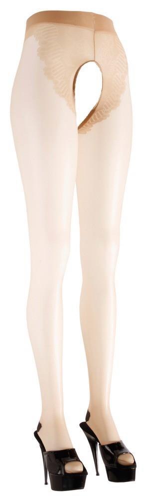 Rajstopy z dziurką beżowe 2/S Cottelli Legwear Rajstopy z dziurką beżowe 2/S Cottelli Legwear