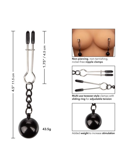 Weighted Tweezer NippleClamps Metal CalExotics Weighted Tweezer NippleClamps Metal CalExotics