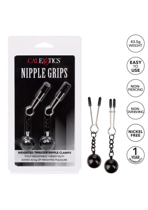 Weighted Tweezer NippleClamps Metal CalExotics Weighted Tweezer NippleClamps Metal CalExotics