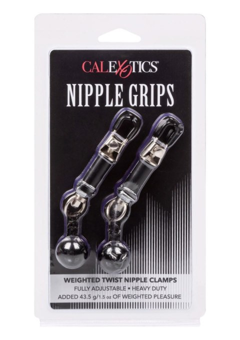 Weighted Twist Nipple Clamps Silver CalExotics Weighted Twist Nipple Clamps Silver CalExotics