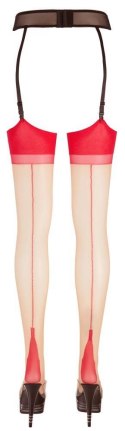 Stockings skin/red 3 Cottelli LEGWEAR