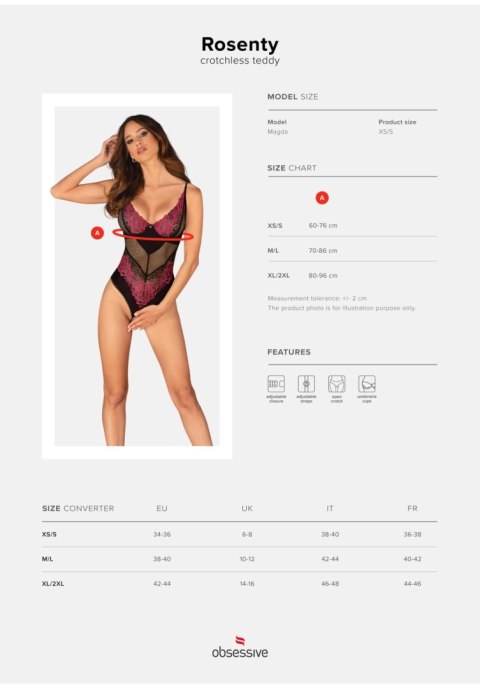 Rosenty body otwarte XS/S Obsessive Rosenty body otwarte XS/S Obsessive