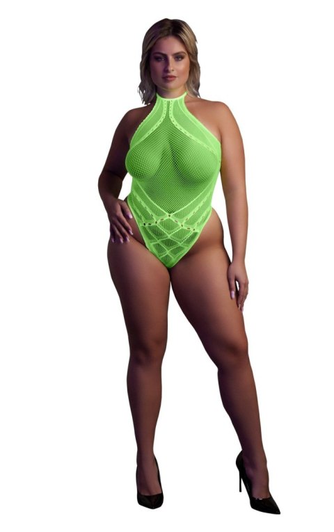 Body with Halter Neck - Neon Green - XL/XXXXL