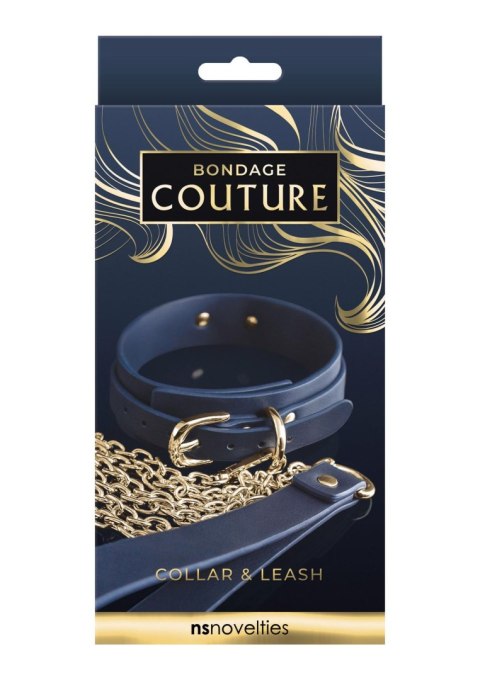 Bondage Couture Collar & Leash Blue NS Novelties Bondage Couture Collar & Leash Blue NS Novelties