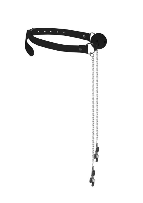 Breathable Ball Gag With Nipple Clamps Ouch! Breathable Ball Gag With Nipple Clamps Ouch!
