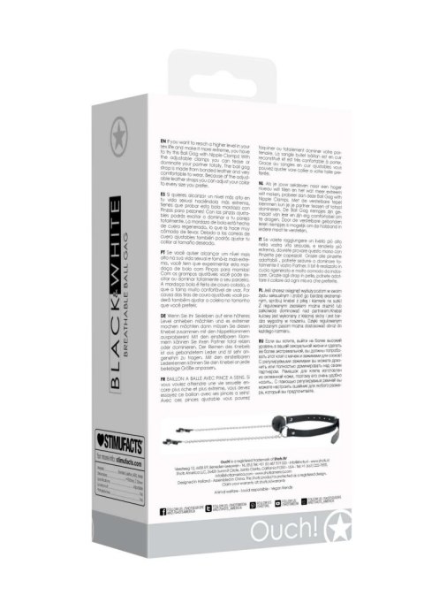 Breathable Ball Gag With Nipple Clamps Ouch! Breathable Ball Gag With Nipple Clamps Ouch!