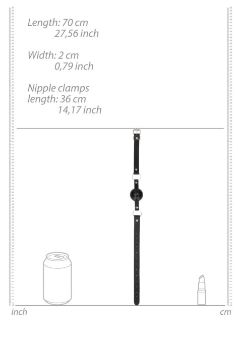 Breathable Ball Gag With Nipple Clamps Ouch! Breathable Ball Gag With Nipple Clamps Ouch!