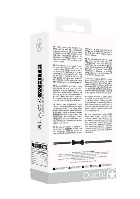 Silicone Bone Gag - With Adjustable Bonded Leather Straps Ouch! Silicone Bone Gag - With Adjustable Bonded Leather Straps Ouch!