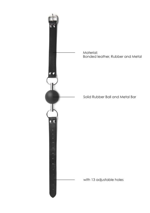 Solid Ball Gag - With Bonded Leather Straps Ouch! Solid Ball Gag - With Bonded Leather Straps Ouch!