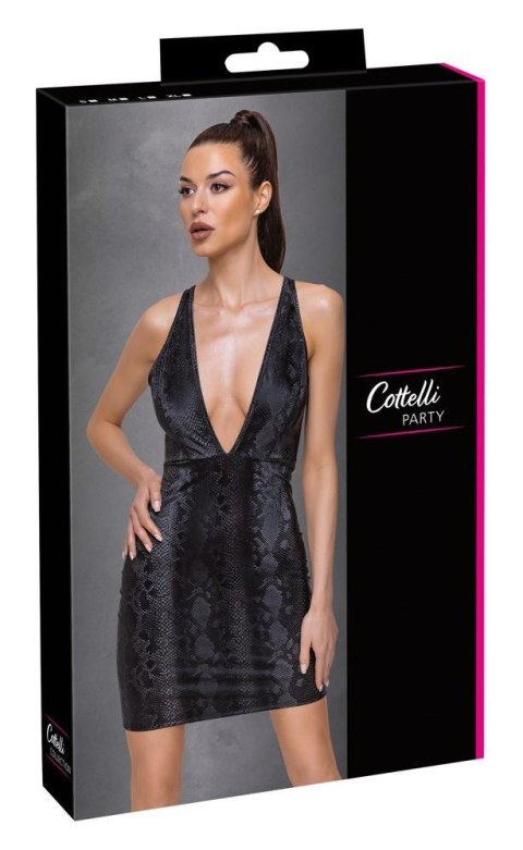 Sukienka czarna skóra węża Dress Snake S Cottelli PARTY Sukienka czarna skóra węża Dress Snake S Cottelli PARTY
