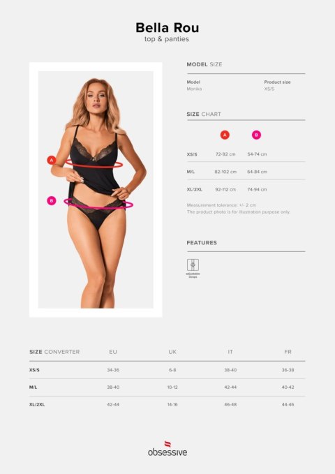 Bielizna-Bella Rou top i figi XL/2XL Obsessive Bielizna-Bella Rou top i figi XL/2XL Obsessive