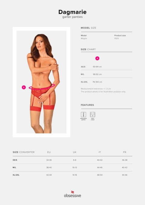 Bielizna-Dagmarie figi z paskami do pończoch XS/S Obsessive Bielizna-Dagmarie figi z paskami do pończoch XS/S Obsessive