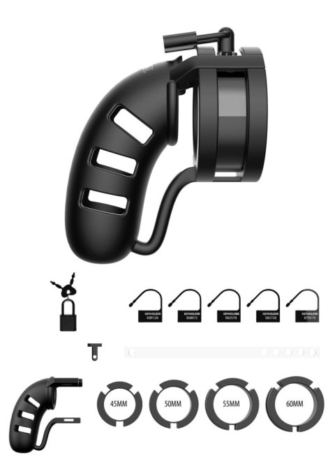 Model 19 - Chastity - 4.5"""" - Sil Cage Ballsplitter - Black ManCage Model 19 - Chastity - 4.5"""" - Sil Cage Ballsplitter - Black ManCage