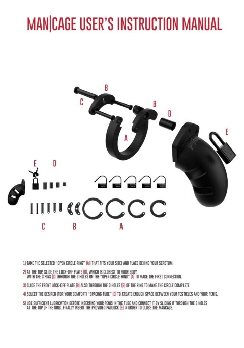Model 20 - Chastity - 3.5"""" - Silicone Cock Cage - Black ManCage Model 20 - Chastity - 3.5"""" - Silicone Cock Cage - Black ManCage