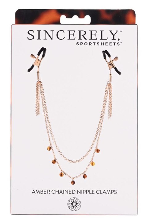 SPORTSHEETS AMBER CHAINED NIPPLE CLAMPS Sportsheets SPORTSHEETS AMBER CHAINED NIPPLE CLAMPS Sportsheets