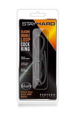 STAY HARD DOUBLE LOOP COCK RING BLACK Blush