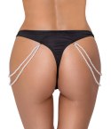 STRINGI CZARNE Z PERŁAMI S/M Cottelli LINGERIE