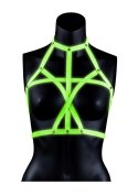 Bra Harness - Glow in the Dark - Neon Green/Black - S/M Ouch!