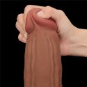 12'' King Sized Sliding Skin Dual Layer Dong Brown Lovetoy