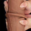 13.5'' King Sized Sliding Skin Dual Layer Dong Brown Lovetoy