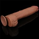 14'' King Sized Sliding Skin Dual Layer Dong Brown Lovetoy